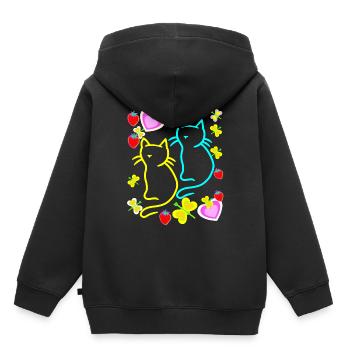 Summer Cats Cat Summertime - Kids Premium Organic Hoodie - black - Back - AI Model Kid Male (0cm)