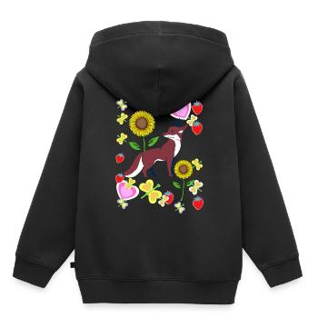Années 80 Années 90 Renard Renards Rétro Enfants Été - Sweat Premium à capuche enfant bio - noir - Dos - AI Model Kid Male (0cm)