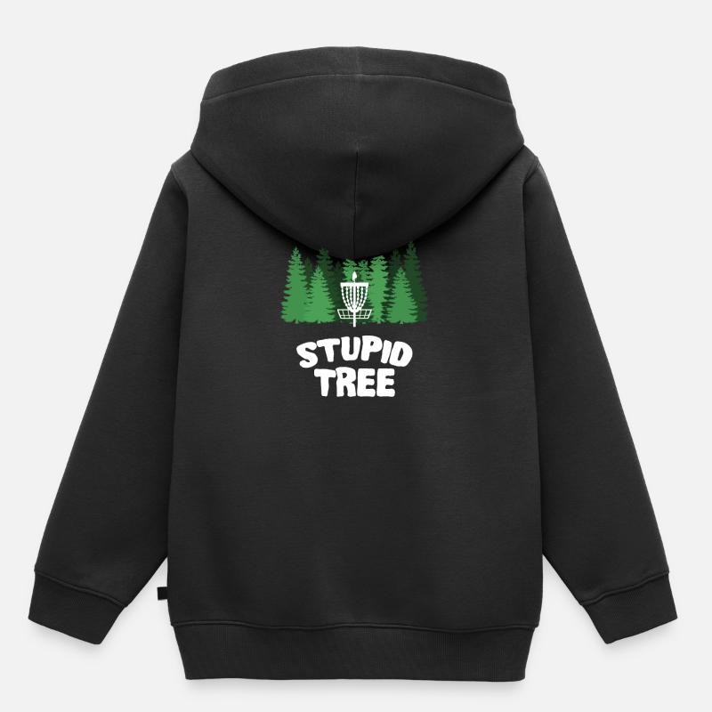Disc Golf Stupid Tree Disc Golf - Sweat Premium à capuche enfant bio - noir