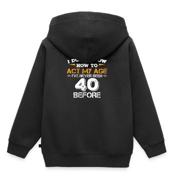Anniversaire de 40 ans - Sweat Premium à capuche enfant bio - noir - Dos - AI Model Kid Male (0cm)