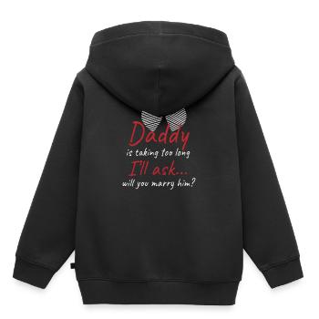 Papa braucht zu lange Hochzeit Antrag - Kinder Premium Organic Hoodie - Schwarz - Hinten - AI Model Kid Male (0cm)