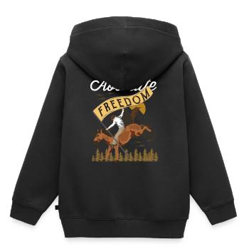 cow-boy - Sweat Premium à capuche enfant bio - noir - Dos - AI Model Kid Male (0cm)