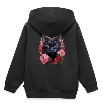 Panther - Kinder Premium Organic Hoodie - Schwarz - Hinten - AI Model Kid Male (0cm)