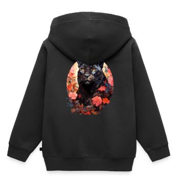 Panthère - Sweat Premium à capuche enfant bio - noir - Dos - AI Model Kid Male (0cm)