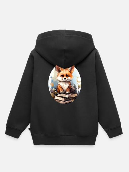 Fuchs - Kinder Premium Organic Hoodie - Schwarz