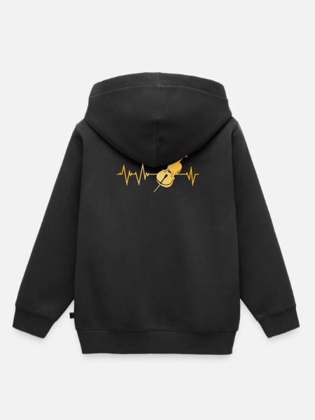 Battement de coeur de violoncelle - Sweat Premium à capuche enfant bio - noir