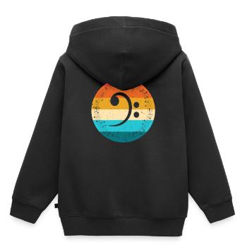 Basse guitare basse - Sweat Premium à capuche enfant bio - noir - Dos - AI Model Kid Male (0cm)
