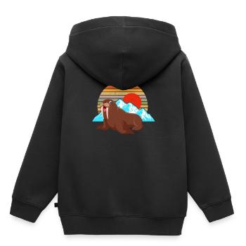 Morses - Sweat Premium à capuche enfant bio - noir - Dos - AI Model Kid Male (0cm)