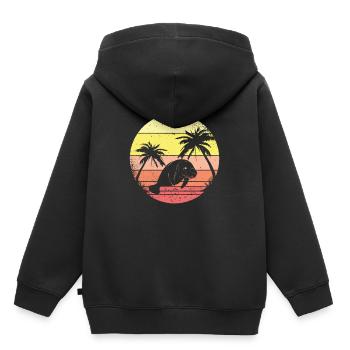 Larmas et les palmiers - Sweat Premium à capuche enfant bio - noir - Dos - AI Model Kid Male (0cm)