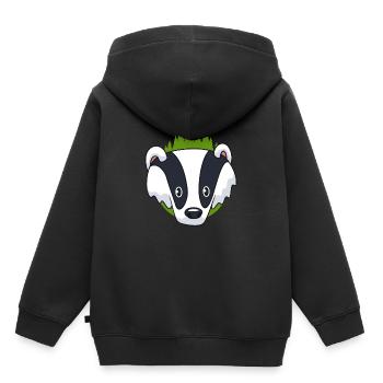 Blaireau - Sweat Premium à capuche enfant bio - noir - Dos - AI Model Kid Male (0cm)