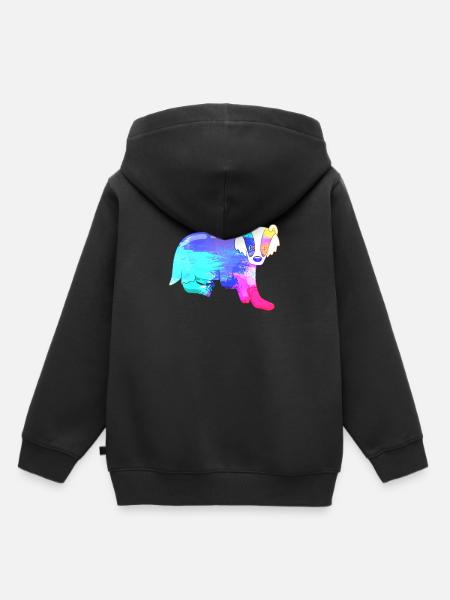Dachs Farbenfroh - Kinder Premium Organic Hoodie - Schwarz