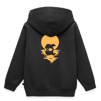 Blaireau - Sweat Premium à capuche enfant bio - noir - Dos - AI Model Kid Male (0cm)