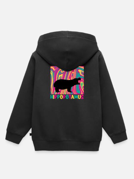 Nilpferd Geschenk - Kinder Premium Organic Hoodie - Schwarz
