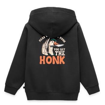 Gans - Kinder Premium Organic Hoodie - Schwarz - Hinten - AI Model Kid Male (0cm)