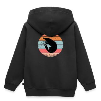 Crevettes - Sweat Premium à capuche enfant bio - noir - Dos - AI Model Kid Male (0cm)