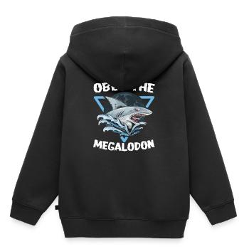 Obey The Megalodon - Kids Premium Organic Hoodie - black - Back - AI Model Kid Male (0cm)