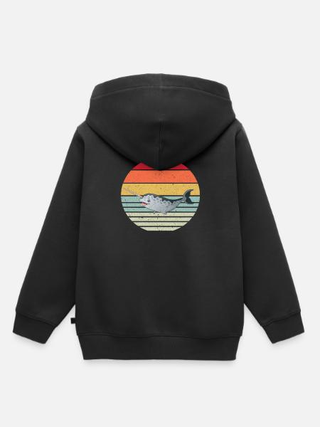 Narwal - Kinder Premium Organic Hoodie - Schwarz