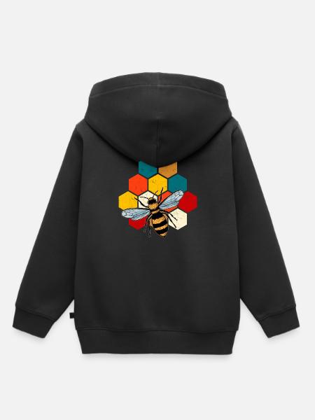 Bienenwabe - Kinder Premium Organic Hoodie - Schwarz