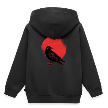 Rabe - Kinder Premium Organic Hoodie - Schwarz - Hinten - AI Model Kid Male (0cm)