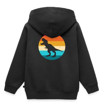 T-Rex - Sweat Premium à capuche enfant bio - noir - Dos - AI Model Kid Male (0cm)