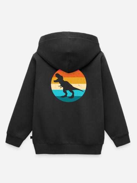 T-Rex - Kinder Premium Organic Hoodie - Schwarz
