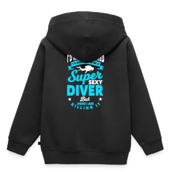Diver - Kids Premium Organic Hoodie - black - Back - AI Model Kid Male (0cm)