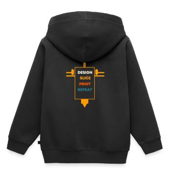 3D printing - Kids Premium Organic Hoodie - black - Back - AI Model Kid Male (0cm)