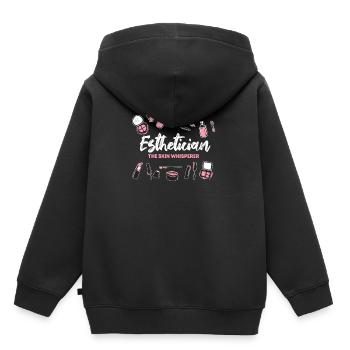 Esthéticienne Peau Chuchoteuse - Sweat Premium à capuche enfant bio - noir - Dos - AI Model Kid Male (0cm)