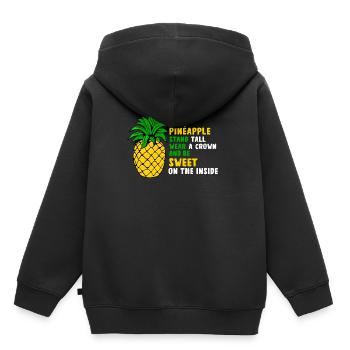Ananas - Sweat Premium à capuche enfant bio - noir - Dos - AI Model Kid Male (0cm)