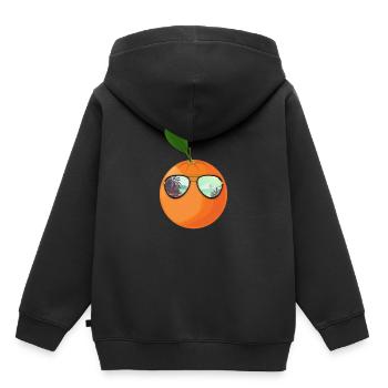 Orange Mit Sonnenbrille Geschenk - Kinder Premium Organic Hoodie - Schwarz - Hinten - AI Model Kid Male (0cm)