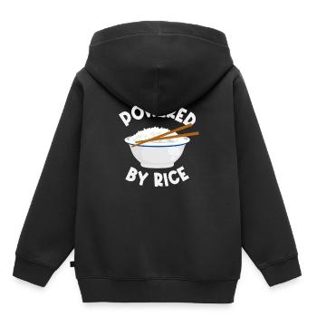 Rice - Kids Premium Organic Hoodie - black - Back - AI Model Kid Male (0cm)