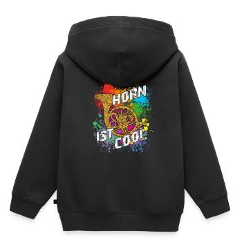 Le cor est cool - Sweat Premium à capuche enfant bio - noir - Dos - AI Model Kid Male (0cm)
