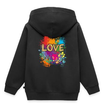 Amour, amour - Sweat Premium à capuche enfant bio - noir - Dos - AI Model Kid Male (0cm)
