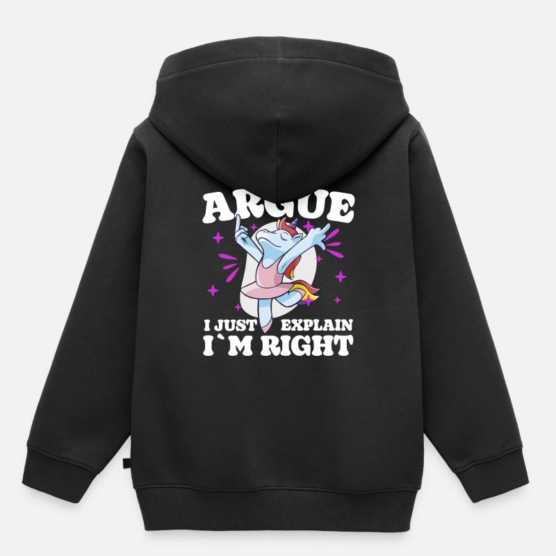 Je ne discute pas, j’explique simplement pourquoi - Sweat Premium à capuche enfant bio - noir