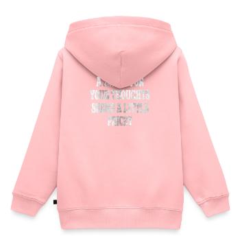 Des dictons cyniques, un sou pour vos pensées - Sweat Premium à capuche enfant bio - rose - Dos - AI Model Kid Female (0cm)