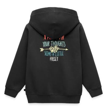Des dictons cyniques, un sou pour vos pensées - Sweat Premium à capuche enfant bio - noir - Dos - AI Model Kid Male (0cm)