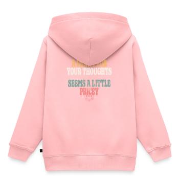 Des dictons cyniques, un sou pour vos pensées - Sweat Premium à capuche enfant bio - rose - Dos - AI Model Kid Female (0cm)