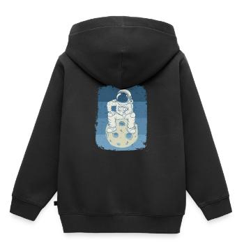 Astronaute Retro Universe Vintage Space Indie - Sweat Premium à capuche enfant bio - noir - Dos - AI Model Kid Male (0cm)