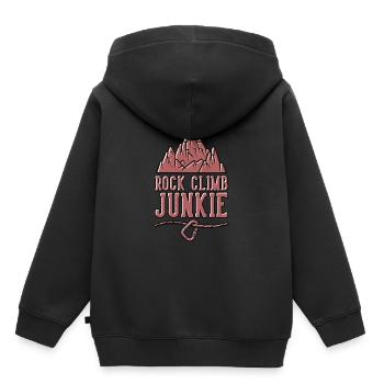 Rock Climb Junkie Alpinklettern Sportklettern - Kinder Premium Organic Hoodie - Schwarz - Hinten - AI Model Kid Male (0cm)