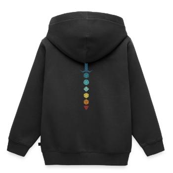 PnP RPG Jeu de rôle Tabletop Maître de jeu Pen - Sweat Premium à capuche enfant bio - noir - Dos - AI Model Kid Male (0cm)
