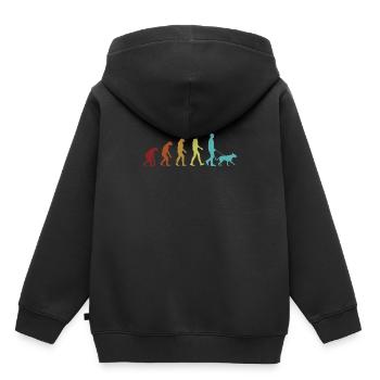 Dog Evolution Vierbeiner Wauwau Rüde - Kinder Premium Organic Hoodie - Schwarz - Hinten - AI Model Kid Male (0cm)
