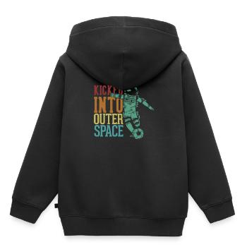 Kicked Into Outer Space Futbol Fußball Goal - Kids Premium Organic Hoodie - black - Back - AI Model Kid Male (0cm)
