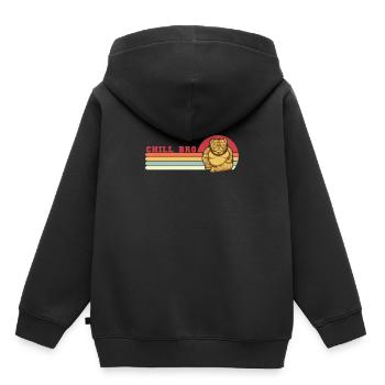 Chill Bro Pug Wauwau Vierbeiner Hundebesitzer - Kinder Premium Organic Hoodie - Schwarz - Hinten - AI Model Kid Male (0cm)