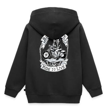 Born to die! ride to live! - Kinder Premium Organic Hoodie - Schwarz - Hinten - AI Model Kid Male (0cm)
