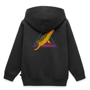 Baleine à bosse - Sweat Premium à capuche enfant bio - noir - Dos - AI Model Kid Male (0cm)