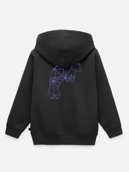 Polygon Seekuh - Kinder Premium Organic Hoodie - Schwarz
