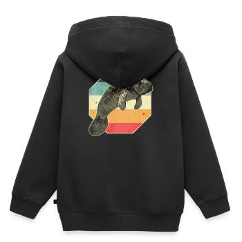 Manatee Manatee - Kids Premium Organic Hoodie - black - Back - AI Model Kid Male (0cm)