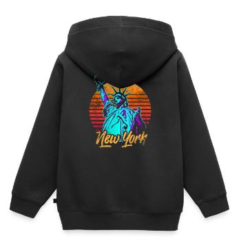 New York Freiheitsstatue - Kinder Premium Organic Hoodie - Schwarz - Hinten - AI Model Kid Male (0cm)