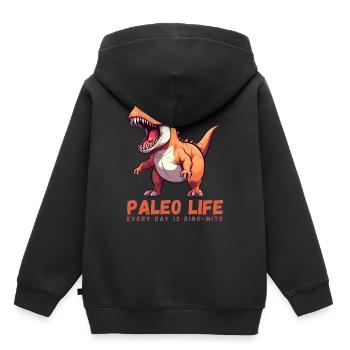 La vie paléo - Chaque jour est Dino-Mite - Sweat Premium à capuche enfant bio - noir - Dos - AI Model Kid Male (0cm)