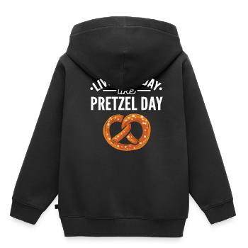 bretzel - Sweat Premium à capuche enfant bio - noir - Dos - AI Model Kid Male (0cm)